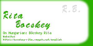 rita bocskey business card