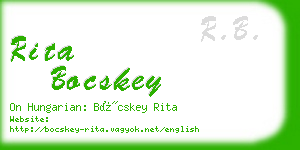 rita bocskey business card